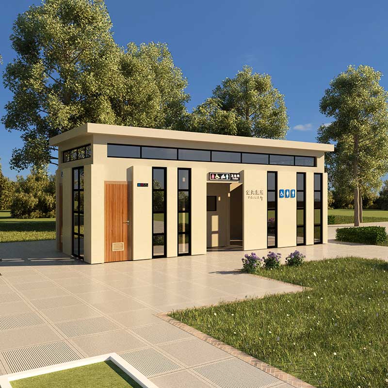 Hoe kan een openbaar toilet met lichte staalconstructie moderne sanitaire voorzieningen en duurzame constructie verbeteren?
